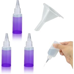 Applicator Bottle 1oz/30ml Needle Tip Squeeze Bottle 3 Pack Precision Applicator Bottle Small Glue Paint Fine Tip with Funnel for Acrylic Painting Gluing Projects DIY Quilling and Paper Craft