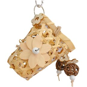 Bird Toys Foraging Shredder Hanging Toys with Parakeet Toy Parrot Toys Bird Cage Accessories for Conure Cockatiel Budgies Lovebird, Brown