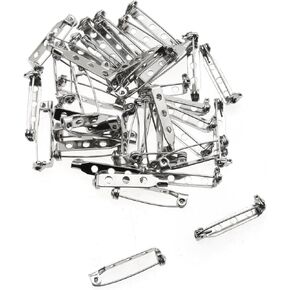 Rlecs 50pcs الفضة الدبابيس بروش دبابيس قفل Brooch Base Brooch Diy المجوهر in Kuwait