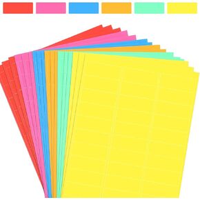 1800 Pcs Colored Labels Stickers, Fluorescent Address Labels Color Coding Labels Colored Address Labels 1'' x 2-5/8'' Neon Color Printable Stickers for Printer Return Mailing Shipping Message