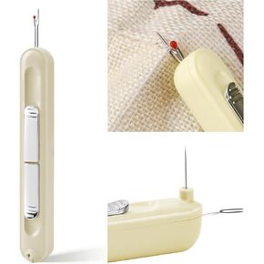 2 in 1 Automatic Needle Threaders Seam Ripper, Thread Master Compact Seam Ripper Threader, Stretchable Easy Seam Rippers for Sewing, for Hand Sewing Supplies (Warm White)