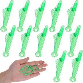 12PCS Generic Fish Mouth Sewing Machine Needle Threader Fish Type Needle Threader Tool Quick Sewing Loop Sewing Machine Needle Threader Tool for Sewing Clothes and Craft Supplies, Green
