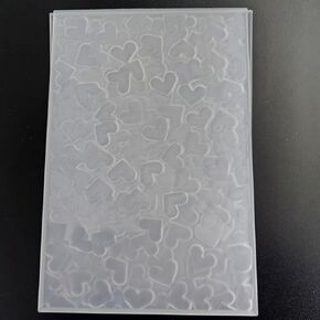 NZJ 3D Texured Happy Valentine's Day Love Heart Background Plastic Jolders for Card Making Scrapbooking and Other Paper Crafts
