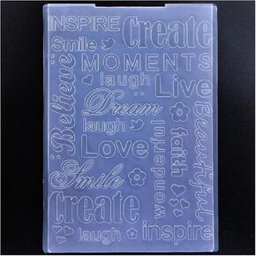 Flowers Bird Heart Words Love Create Moments Plastic Embossing Folders for Card Making Scrapbooking and Other Paper Crafts 22052535