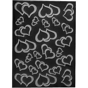 PUPUZAO Plastic Embossing Folder (4-1/8inchx5-13/16inch|Love Hearts) Paper Crafts Plastic Textured Impressions for Card Making Scrapbooking