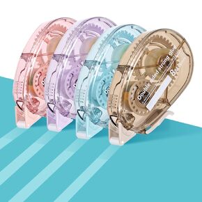 Glue Tape Roller, 4 Pack Adhesive Scrapbook Tape 0.31In × 26Ft Double Sided Glue Tape for Scrapbooking Journaling Supplies Photo DIY Crafts