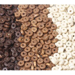900Pcs Flat Round Wooden Beads - 7mm Wood Loose Spacer Beads for DIY Crafts Jewelry Making, 300Pcs for Each Color