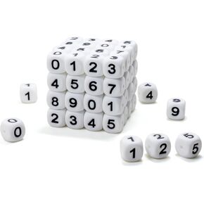 100 Pcs Silicone Number Beads, 12mm Square Number Beads 0 to 9 for Keychain Making, Alphabet, and Bracelet Making