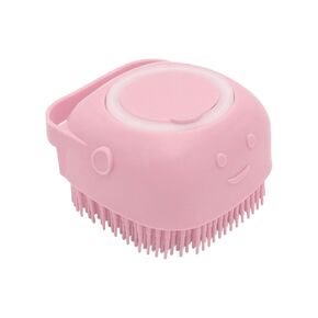 Dog Cat Bath Brush Combic - فرشاة الحيوانات الأليفة للكلاب القطط مع تنظيف موزع الصابون ، وردي