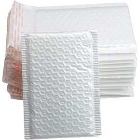 25 Pack 4x6 Inches Small White Poly Bubble Lined Mailers Padded Shipping Envelopes Self Seal Mailer Waterproof, Shockproof and Dustproof (White 4x6 Inches-25pcs)