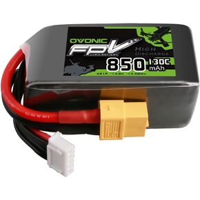 OVONIC 14.8V 130C 850mAh 4S Lipo Battery with XT60 Plug