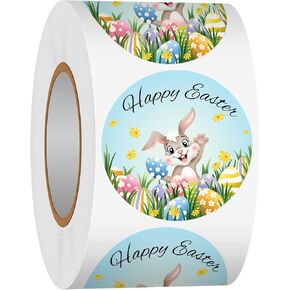 Heyfibro 500 PCS 1.5 Inch Happy Easter Roll Stickers for Small Business, Gift Packing, Cards, Candy Bags, Envelope Seals, Party Supplies (Egg 2)