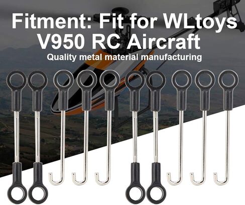 Vbestlife 2 Set RC Connecting Rod, 10pcs RC Aircraft Connecting Rod Stick Compatible with WLtoys V950 RC Aircraft in Saudi Arabia