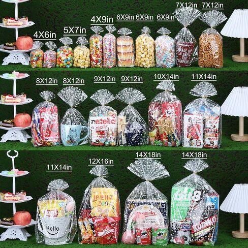 أكياس Gusset السفلية 50pcs 8x12 "Silver Star Clear Cellophane أكياس الأكياس البلاستيكية أكياس تشيلو أكياس علاج الأكياس بشكل كبير الحفلات in Kuwait