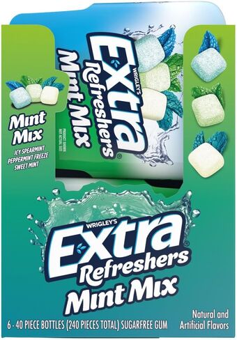 EXTRA Refreshers Mint Mix Gum, 3.21-Ounce 40-Piece Bottle (Pack of 6) in Saudi Arabia