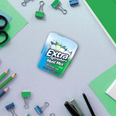 EXTRA Refreshers Mint Mix Gum, 3.21-Ounce 40-Piece Bottle (Pack of 6) in Saudi Arabia