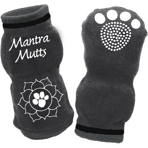 Muttluks, Muttsoks Cotton Knit Dog Socks with Non-Slip Pads - 4 Socks