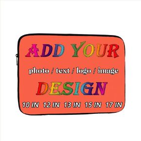 Custom Laptop Sleeve Case Personalized Laptop Cover with Photo, Text, or Logo Protective Carrying Cover Computer Cases for Laptops Customizable, Black03 15 in, Personalized Gifts