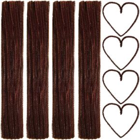 EBOOT 100 Pieces Pipe Cleaners Chenille Stem for Arts and Crafts, 6 x 300 mm (Brown)