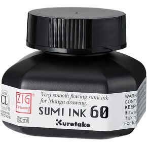 Zig Sumi Pen Ink 60ml, Black