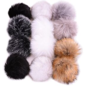 JInSEY Faux Fox Fur Fluffy Pompom Ball For Hat Shoes Scarves Bag Charms