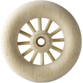 Pinehurst Crafts Large Wooden Spoked Toy Wheels, 4-1/4 Inch Diameter x 1-Inch Thick (3/8 Inch Hole), Pack of 2