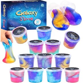 12 Pack Galaxy Slime Kit ، Galaxy Slime Cup Party Favors for Girls Boys ، 12 Constellations Series Mini Slime Bulk ، Toy Rout ، Don-Sticky ، Truff Fail