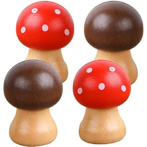4 Pieces Wooden Cute Mushroom Card Holder Stand Memo Holder Clip Photo Display Clip Single Photo Picture Note Desktop Message Folder