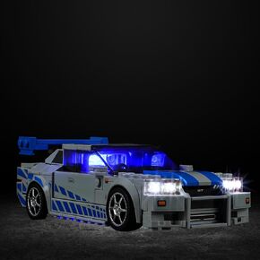 Vaodest LED Light for Lego 76917 Speed Champions Fast & Furious Nissan Skyline GT-R (R34) Toy Car Set,Design and Configuration Compatible with Model 76917 (LED Light Only, Not Building Block Kit)