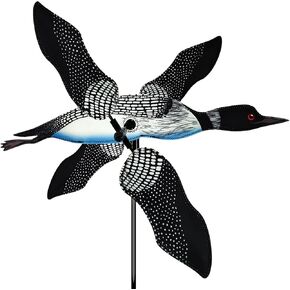 Whirligig Spinner Loon 19" – Elegant Bird-Themed Design, Weather-Resistant Outdoor Decor, Durable & Lightweight for Patios, Yards, and Gardens - Eye-Catching Wind Spinner