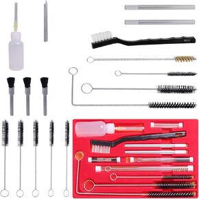 17pcs Multi-Purpose Spray Gun Cleaning Kit,Nylon Brushes Paint Gun Cleaning Kit Mini Brushes & Needles for Clean Airbrush Nozzles Spray Guns Tattoo Equipment (22)