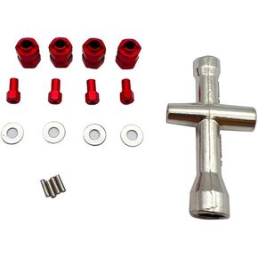 ألومنيوم SCX24 ممتدة من محور عجلات العجلة عجلات العجلة محول محول ل SCX24 المحوري Classiator Chevrolet C10 Deadbolt Wrangler Jlu B17 Betty Bronco ترقيات (أحمر)