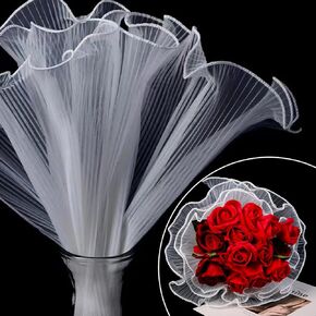 eedove 2pcs زهرة تغليف الورق الغزل غزل الورق الأزهار الورق التجاعيد paper paper paper paper for wedding ، عيد الميلاد ، بائع الزهور عبوات (400 * 28 سم)