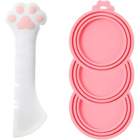 3pcs Cat Food Can Lid Coves & 1pcs Cat spoon ، spatula cat food for get food ، can paw can can enply ، Universal BPA Free Pet Food Can Can Can Can Cal Cat Cat