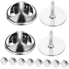 10pcs Brooch Base Locking Pin Keepers Clasp Locking Pin Back Pin Backs Lapel Pin Backings Locking Clasp Clutch Pin Badge Locking Backs Tie Tack Multifunction Stainless Steel Clip