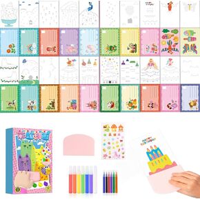 35Pcs DIY Rainbow Scratch Art Rainbow Scratch Paper Set Rainbow Scratch Art Painting Notebook Books Scratches Art for Kids DIY Postcards Dot Painting Paper Rainbow Party Favors for Boys and Girls