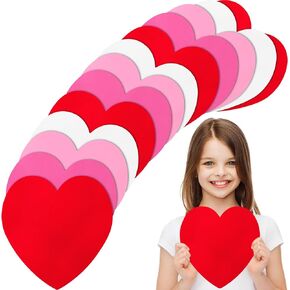 Liliful 100 Pcs Valentine's Day Foam Hearts for Craft 7.5 x 7.1 Inch Large Valentine Craft EVA Foam Hearts Shape for Mother's Day Party Home Decorations Cutouts Wedding Decors