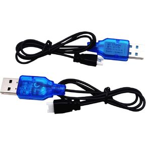 Blomiky 2 Pack 3.7V Lithium Battery USB Charger Cable with MX2.0 Plug Suitable for Some RC Airplane Shark Boat Helicopter Drone Battery / T12 USB
