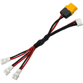 3X JST-PH2.0 to XT60 Parallel Battery Charging Cable 12cm for Mobula 6 7 Tinyhawk Ⅱ M6D D6PRO SCX24 RC Car Batteries with PH2.0 Plugs
