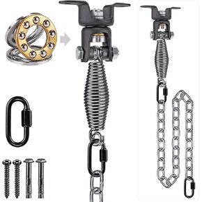 طقم معلق Seleware Ammock ، محمل شماعات التأرجح مع الربيع ، سلسلة 39 بوصة و Carabiner ، 360 درجة ، الدوران ، مواجهة داخلية في الهواء الطلق ، مجموعة أرجوحة أرجوحة للأرجوحة للخشب والخرسانة in Kuwait