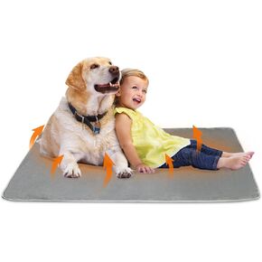 Leekalos Self Warming Pet Bed Mat, Extra Warm Thermal Dog Crate Pad for Indoor Outdoor Pets, Washable Kennel Mat for Dogs and Cats, Both Cold and Warm Uses