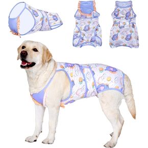 LovinPet Dog Recovery Suit for Large Medium Dogs - Dog's Bodysuit Wound Protective Surgical for Abdominal Wounds After Surgery Anti-Licking Dog Onesies,Elephant,Yellow,M