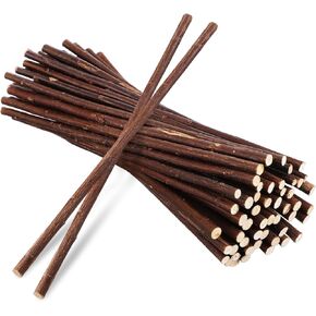 TEHAUX 50pcs Wood Log Sticks, 12 Inch Long Wooden Sticks 0.2 Inch Diameter Birch Wood Craft Sticks Natural Twigs Sticks for Crafts Wedding Party Decor Photo Props