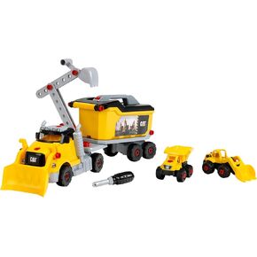 CAT®: Screw Truck 4-in-1 Set - Theo Klein 23 Piece Assembly Construction Toy with Toolbox, Including Digger & Dumper, Kids Pretend Play, Ages 3+
