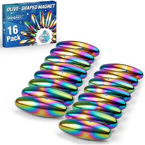 VNDUEEY Rainbow Ferrite Putty Magnet Fidget Toys for Adults,Magnets Rocks Fridge Magnets Desk Toys for Office-(16 Pack)