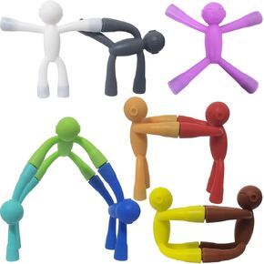 mom&myaboyMini Man Magnetic Toy for Kids Travel Toys Fridge Magnets Toy for 3-15 Year Old Anxiety Relief Toys for All Age 10 Pcs Rubber Magnet Men Educational Fidget Toys (Classical)