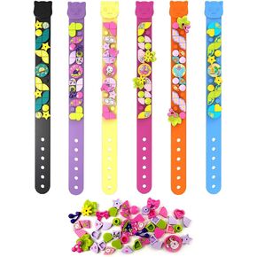 SIENON Dots Bracelets 6Pcs Kids Building Block Bracelets, DIY Creative Craft Project Bracelet Making Kit for Kids Friendship Bracelets, Dots Construction Toys for Boys Girls Birthday Christmas Party