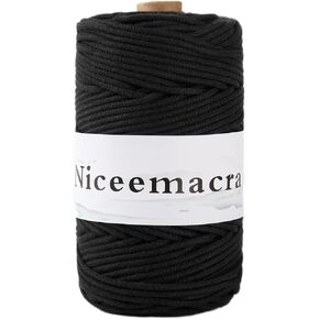 Braided Macrame Cord 3mm x 110yards,Cotton Macrame Rope, Colored Rope,Macrame String Cotton Yarn, Macrame Yarn Craft Cord Plant Hangers, Crafts, for Knitting (Apricot)