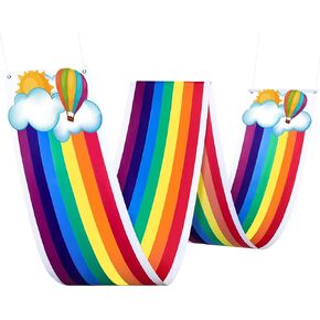Blulu Rainbow Ceiling Decor - 12 ft Rainbow Garland Banner for Birthday Party, Classroom & Daycare