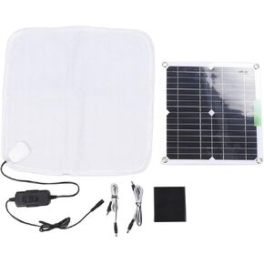 Solar Panel Heating Blanket, 12V 50W Rapid Uniform Heating Solar Pet Heating Blanket, Soft Breathable Portable Pet Heating Pad for Car Rides, Outdoor Activities